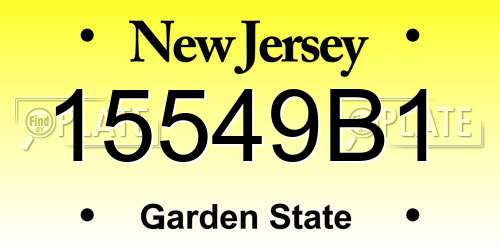 15549B1 New Jersey License Plate