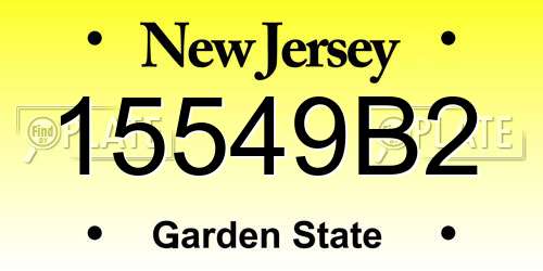 15549B2 New Jersey License Plate