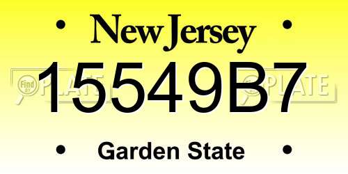 15549B7 New Jersey License Plate