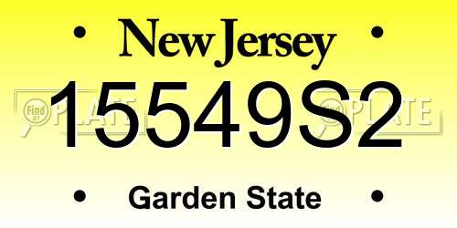 15549S2 New Jersey License Plate