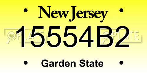 15554B2 New Jersey License Plate