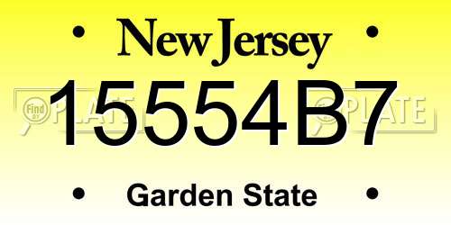 15554B7 New Jersey License Plate