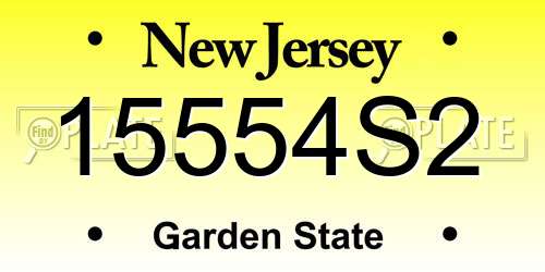 15554S2 New Jersey License Plate