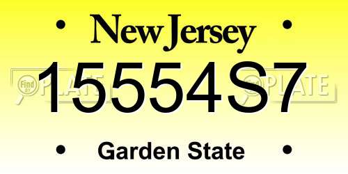 15554S7 New Jersey License Plate