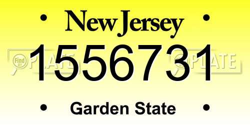 1556731 New Jersey License Plate