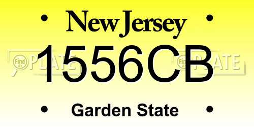 1556CB New Jersey License Plate