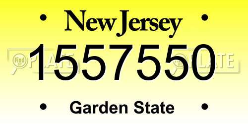 1557550 New Jersey License Plate