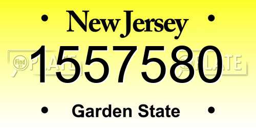 1557580 New Jersey License Plate