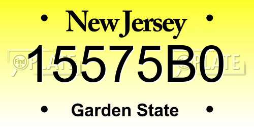 15575B0 New Jersey License Plate