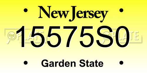 15575S0 New Jersey License Plate