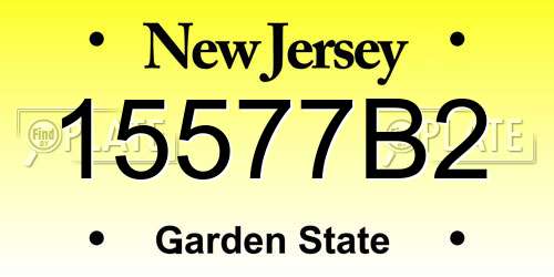 15577B2 New Jersey License Plate