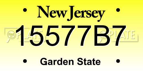 15577B7 New Jersey License Plate