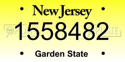 1558482 New Jersey License Plate