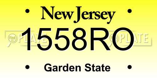 1558RO New Jersey License Plate