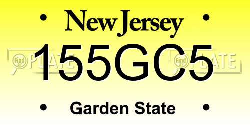 155GC5 New Jersey License Plate