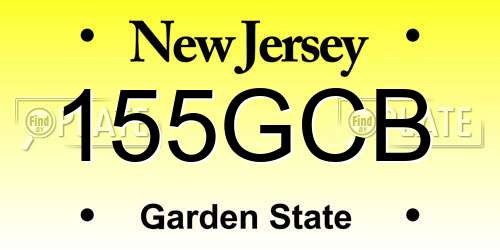 155GCB New Jersey License Plate