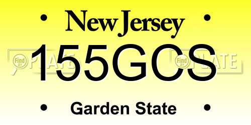 155GCS New Jersey License Plate