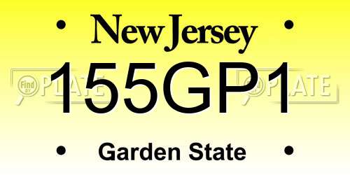155GP1 New Jersey License Plate