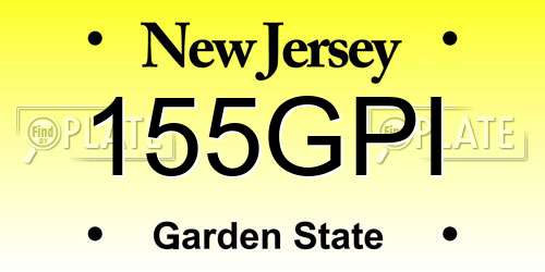 155GPI New Jersey License Plate