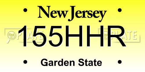 155HHR New Jersey License Plate