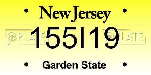 155I19 New Jersey License Plate