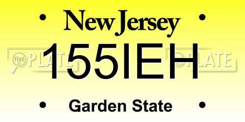 155IEH New Jersey License Plate