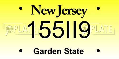155II9 New Jersey License Plate