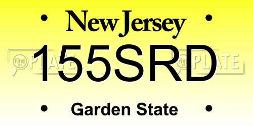 155SRD New Jersey License Plate