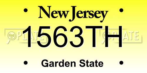 1563TH New Jersey License Plate