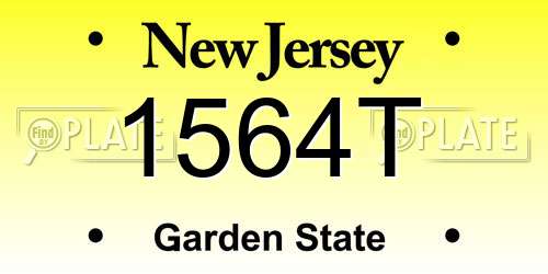 1564T New Jersey License Plate