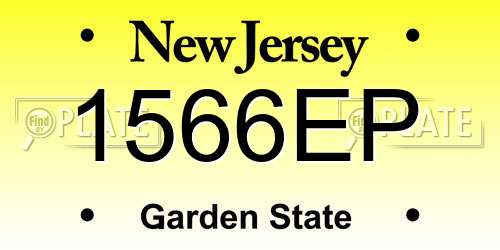 1566EP New Jersey License Plate