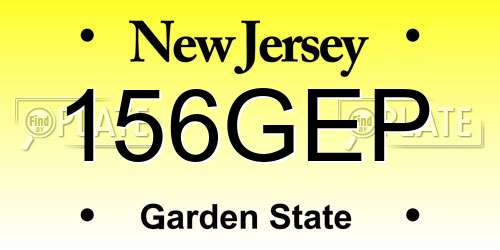 156GEP New Jersey License Plate