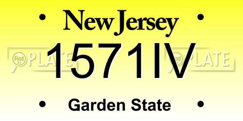 1571IV New Jersey License Plate