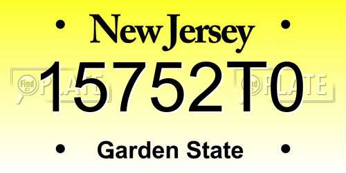 15752T0 New Jersey License Plate