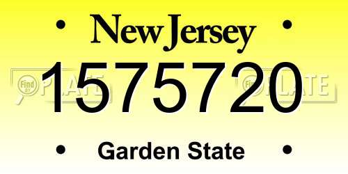 1575720 New Jersey License Plate