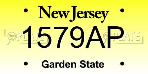 1579AP New Jersey License Plate