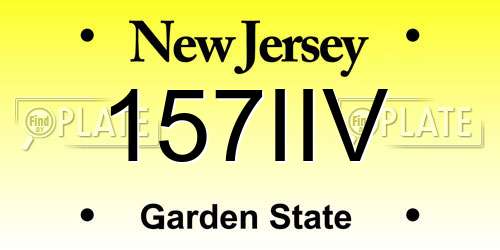 157IIV New Jersey License Plate