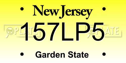 157LP5 New Jersey License Plate