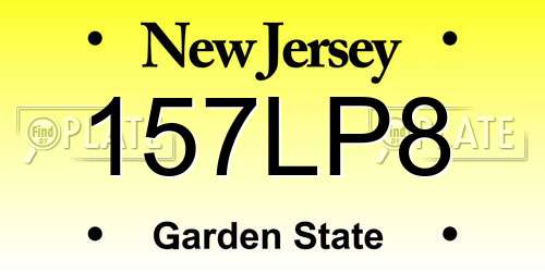 157LP8 New Jersey License Plate