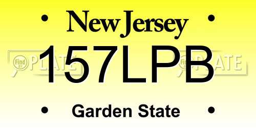 157LPB New Jersey License Plate