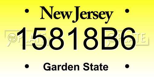 15818B6 New Jersey License Plate
