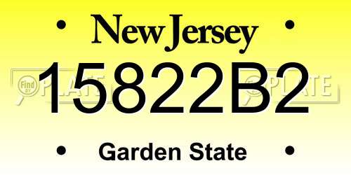 15822B2 New Jersey License Plate