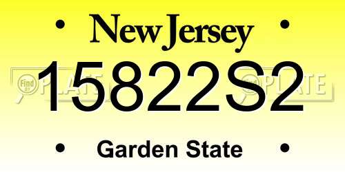 15822S2 New Jersey License Plate