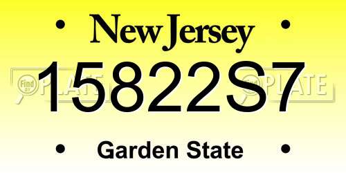 15822S7 New Jersey License Plate