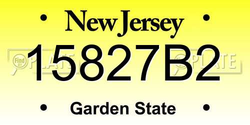 15827B2 New Jersey License Plate