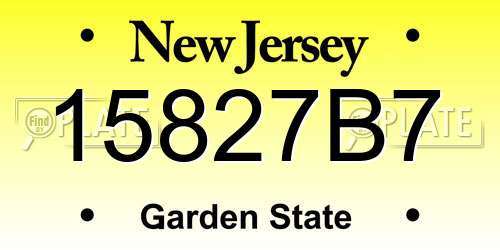15827B7 New Jersey License Plate