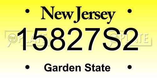 15827S2 New Jersey License Plate