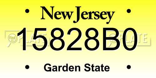15828B0 New Jersey License Plate
