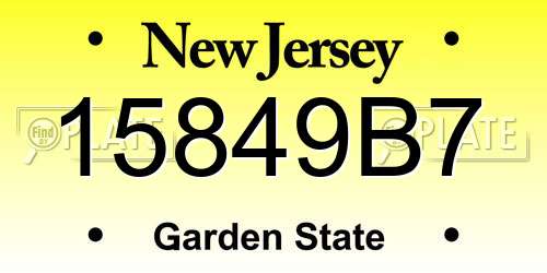 15849B7 New Jersey License Plate