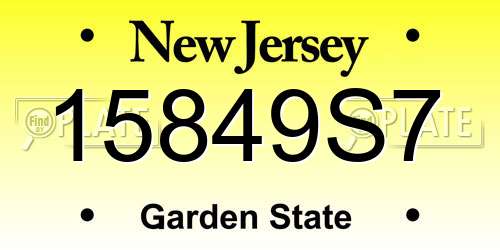 15849S7 New Jersey License Plate